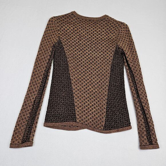 Rag & Bone Womens Metallic Amanda Sweater Chainmail Brown Copper Quiet Luxury XS - Picture 10 of 16